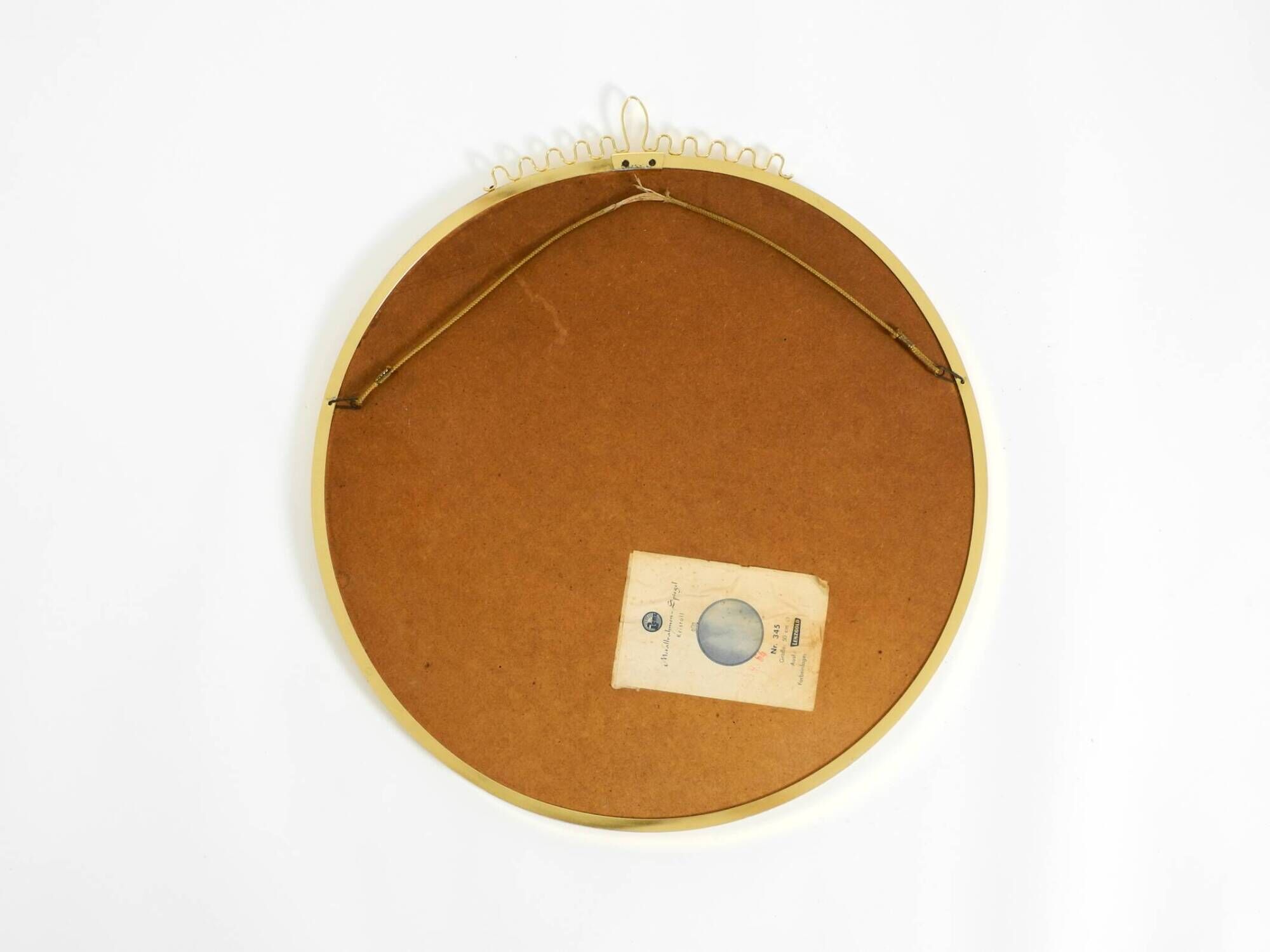 Beautiful, heavy Mid-Century Modern brass wall mirror by Lenz, 1964