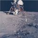 Superb historical chromogenic photograph from 1969 1st step on the moon.