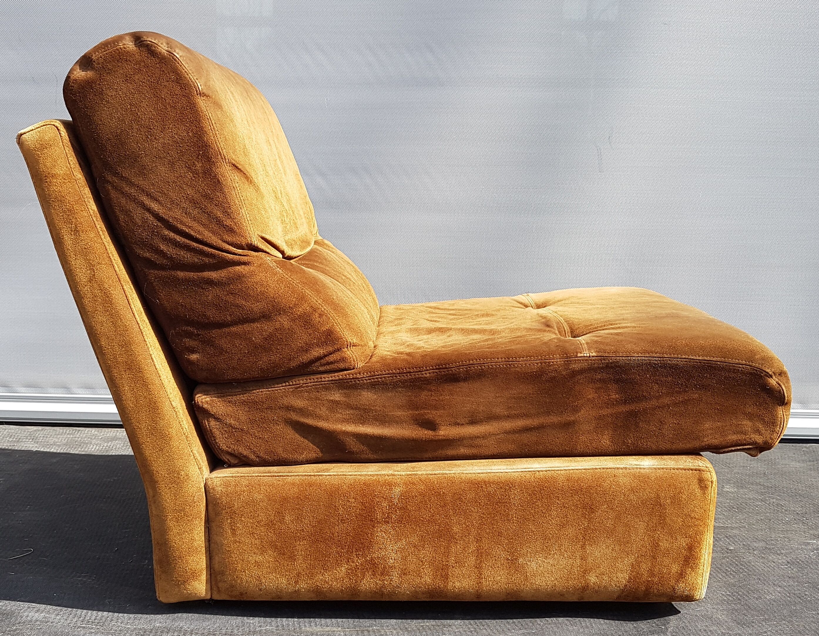 Armchair Jacques Charpentier chocolate skin