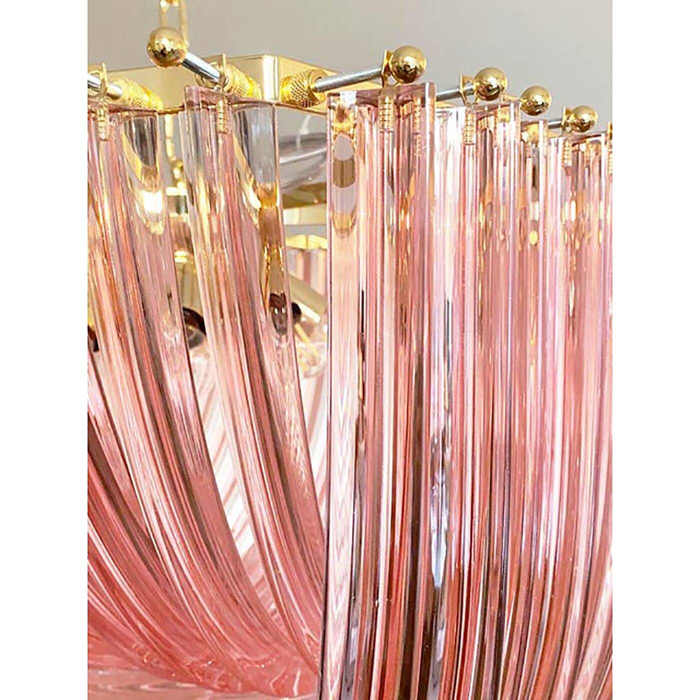 Contemporary Exagonal Bundled Triedro Murano Glass Chandelier