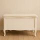 Vintage white wooden toy chest, children's storage or decorative bench
