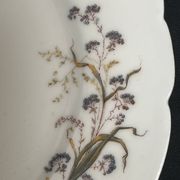 Pair of Hache Jullien plates, fine earthenware, castle decor, early 20th century