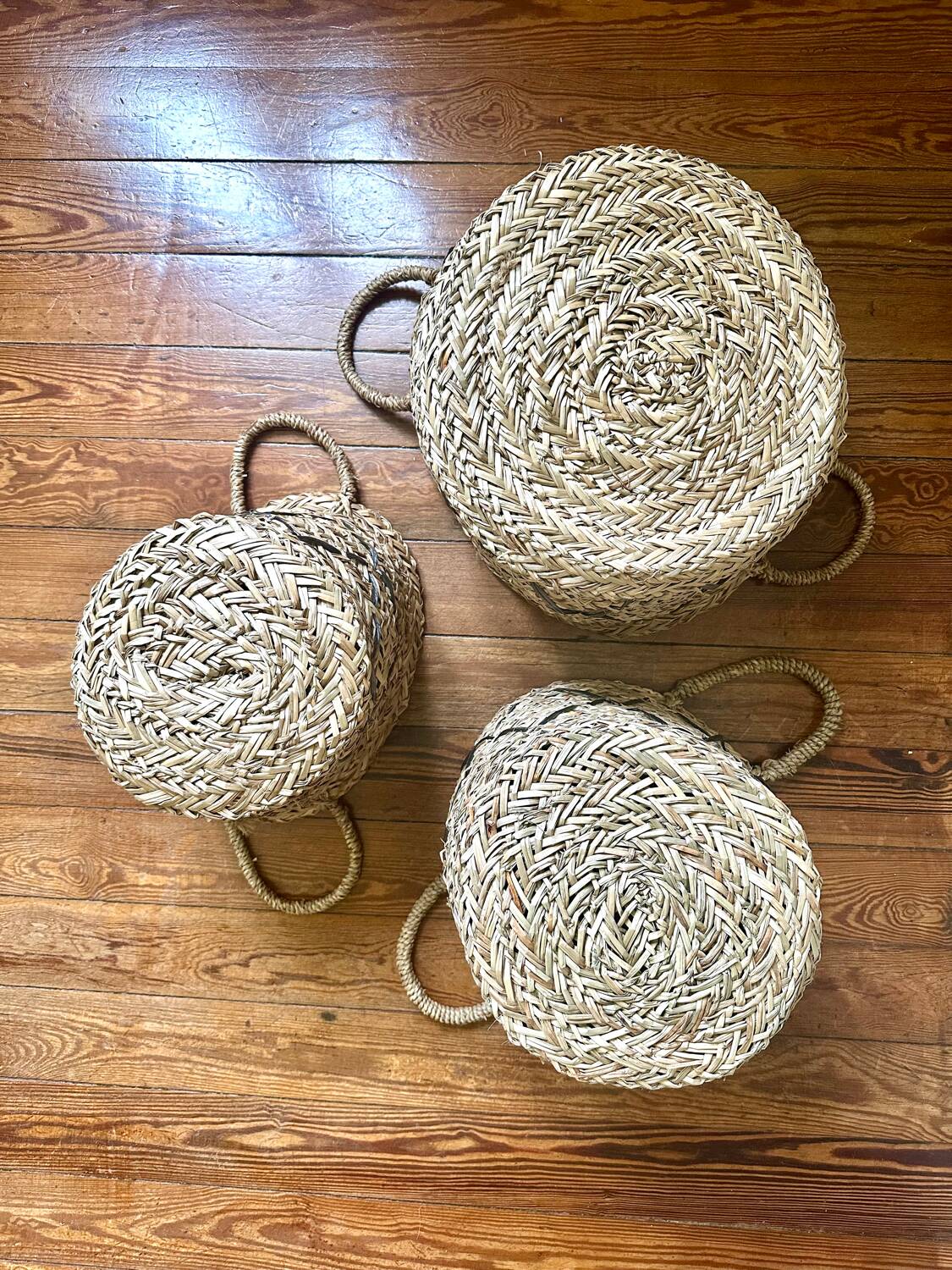 Lot of 3 old baskets