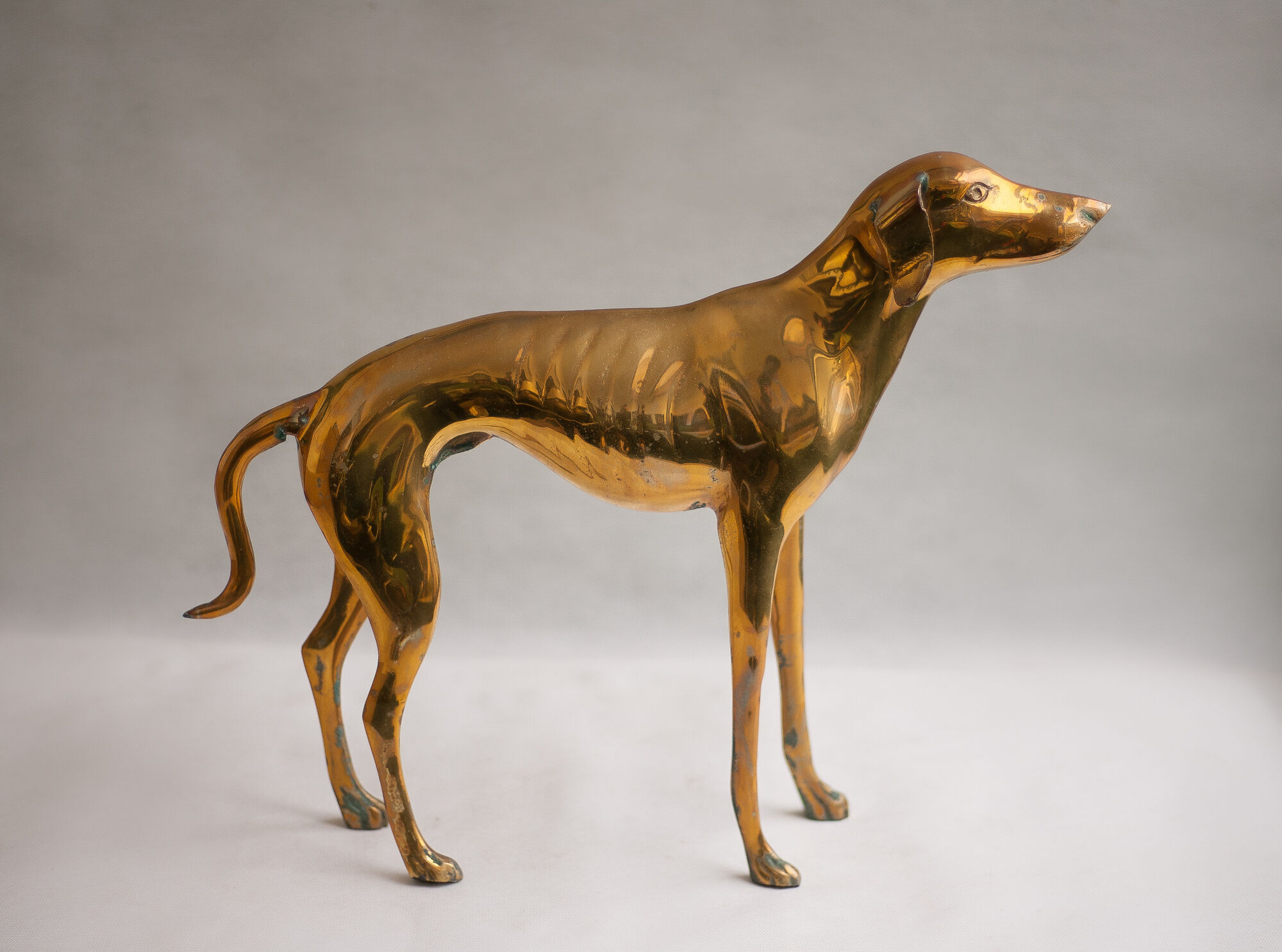 Statue vintage, big dog brass sculpture, dog statue, Greyhound, whippet, greyhound, interior decorating, home décor