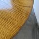 1950s round tripod oak coffee table