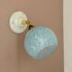 Vintage glass globe wall light in blue from Clichy.