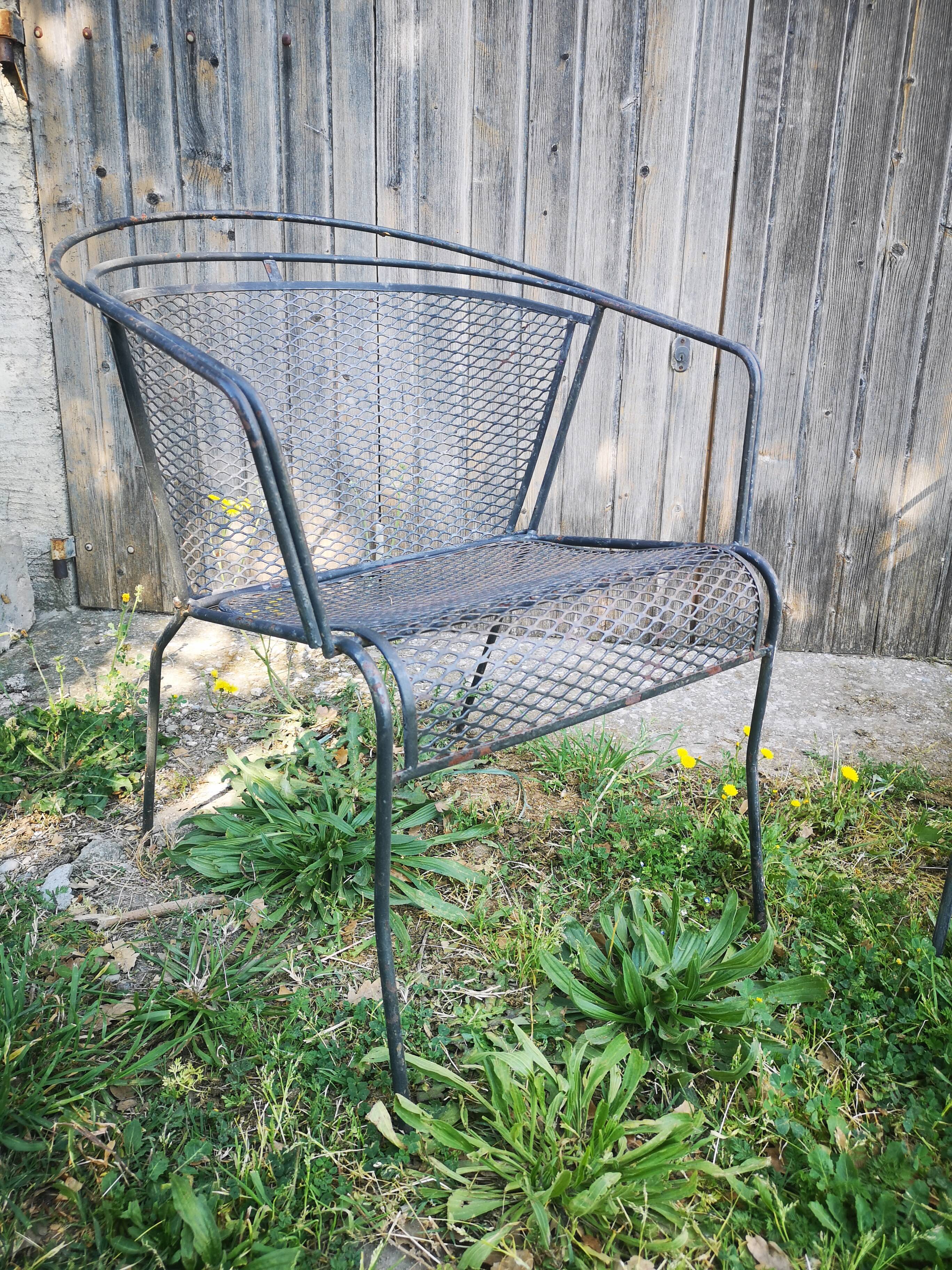 Pair of metal garden chairs 1950