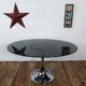 Table vintage tulipe, chrome et verre Gastone Rinaldi