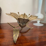 Cendrier fleur en laiton vintage