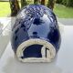 Wall pot in glazed blue terracotta with a grape motif, 1970s.