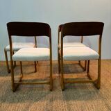 Set of 4 fully restored Baumann sleigh chairs