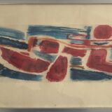 Jean bazaine, the swimmer, 1951. original aquatint signed in pencil