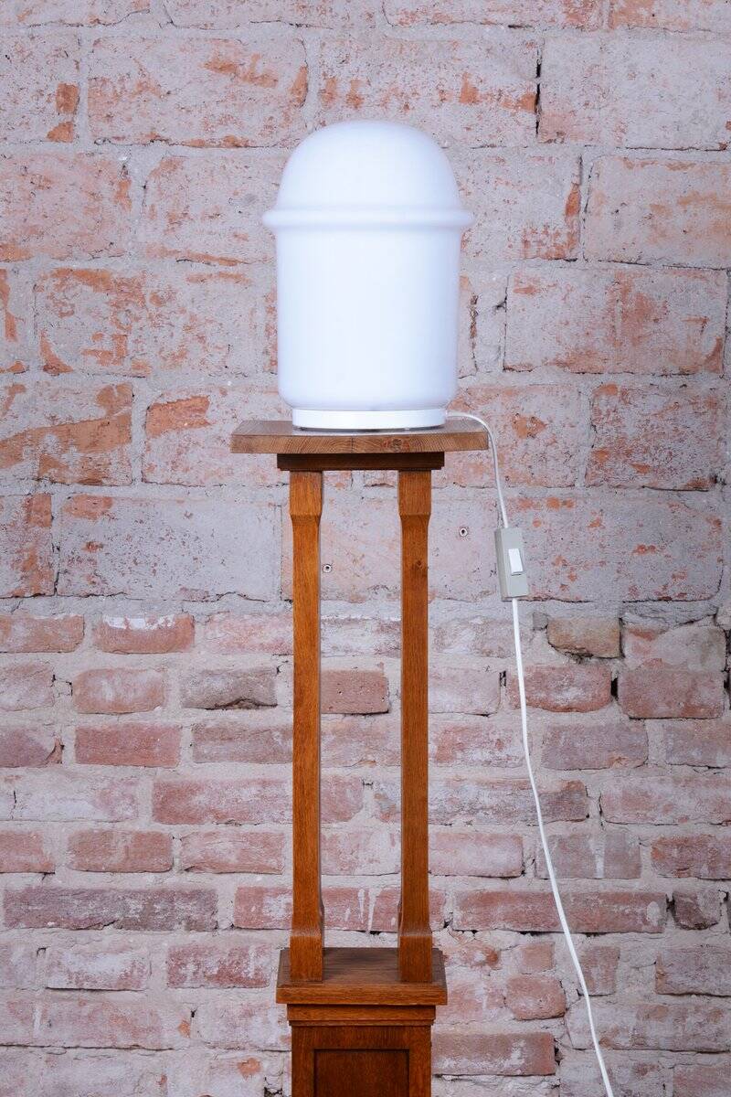 Mid-Century Table Lamp in Lacquered Metal and Opal Glass, Czech, 1960s