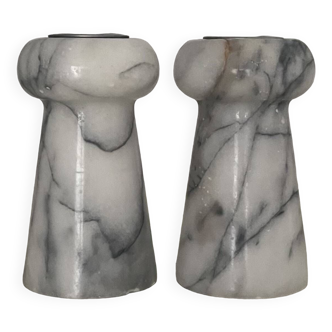 Marble salt and pepper pots