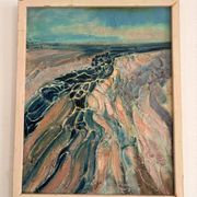 Tableau Peinture Expressionniste Impasto Marine Mer Rivière  Deloison