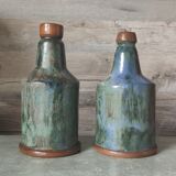 Duo bouteilles grès émaillé Dubois