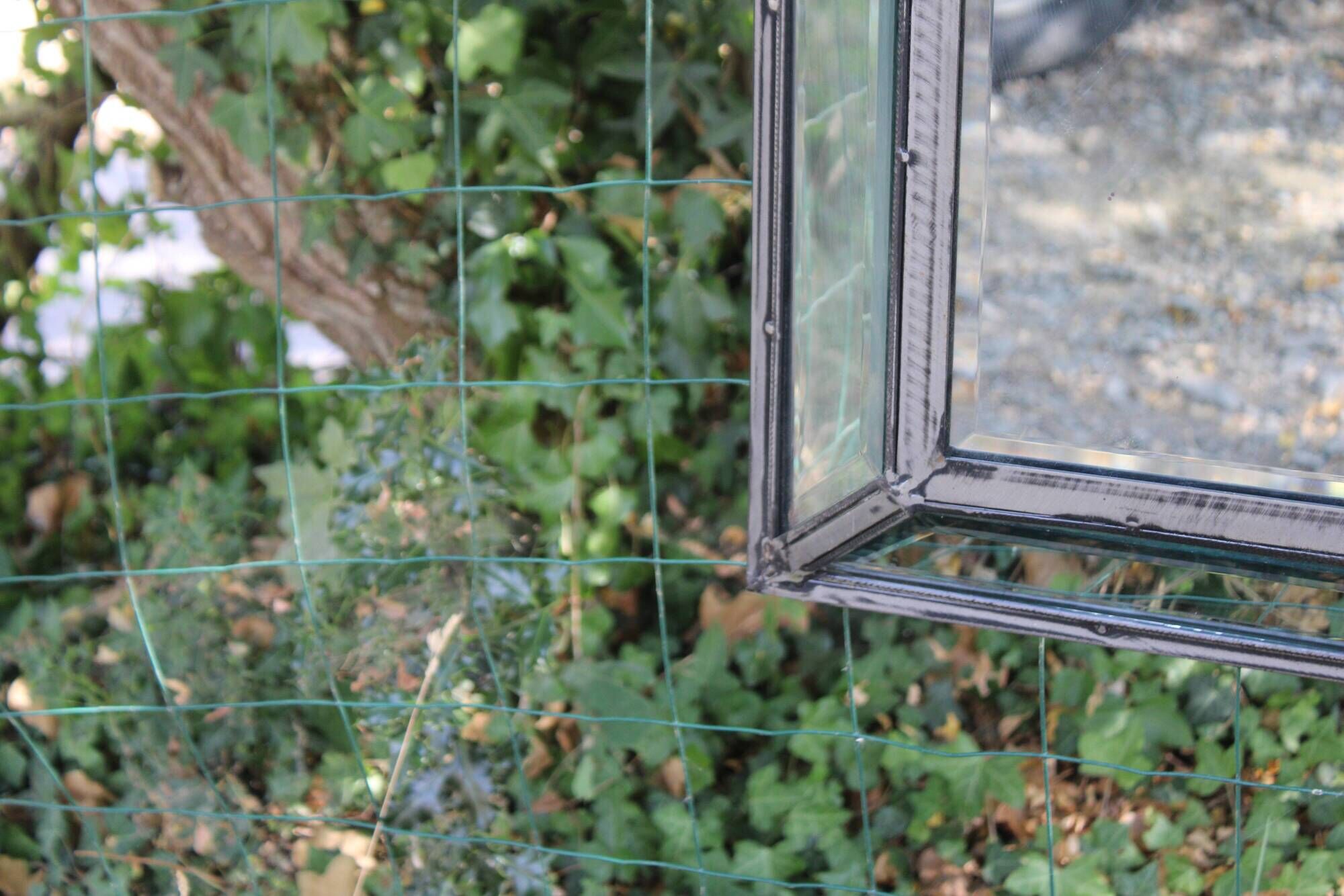 Miroir vintage en métal à parcloses – 5 glaces biseautées