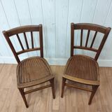 Pair of antique wooden bistro chairs
