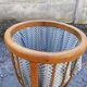 Travailleuse de couturière bois courbé tissu tripode vintage