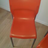 Orange pair of chairs by Philippe Starck "Cheap Chic" translucent, pop style XO