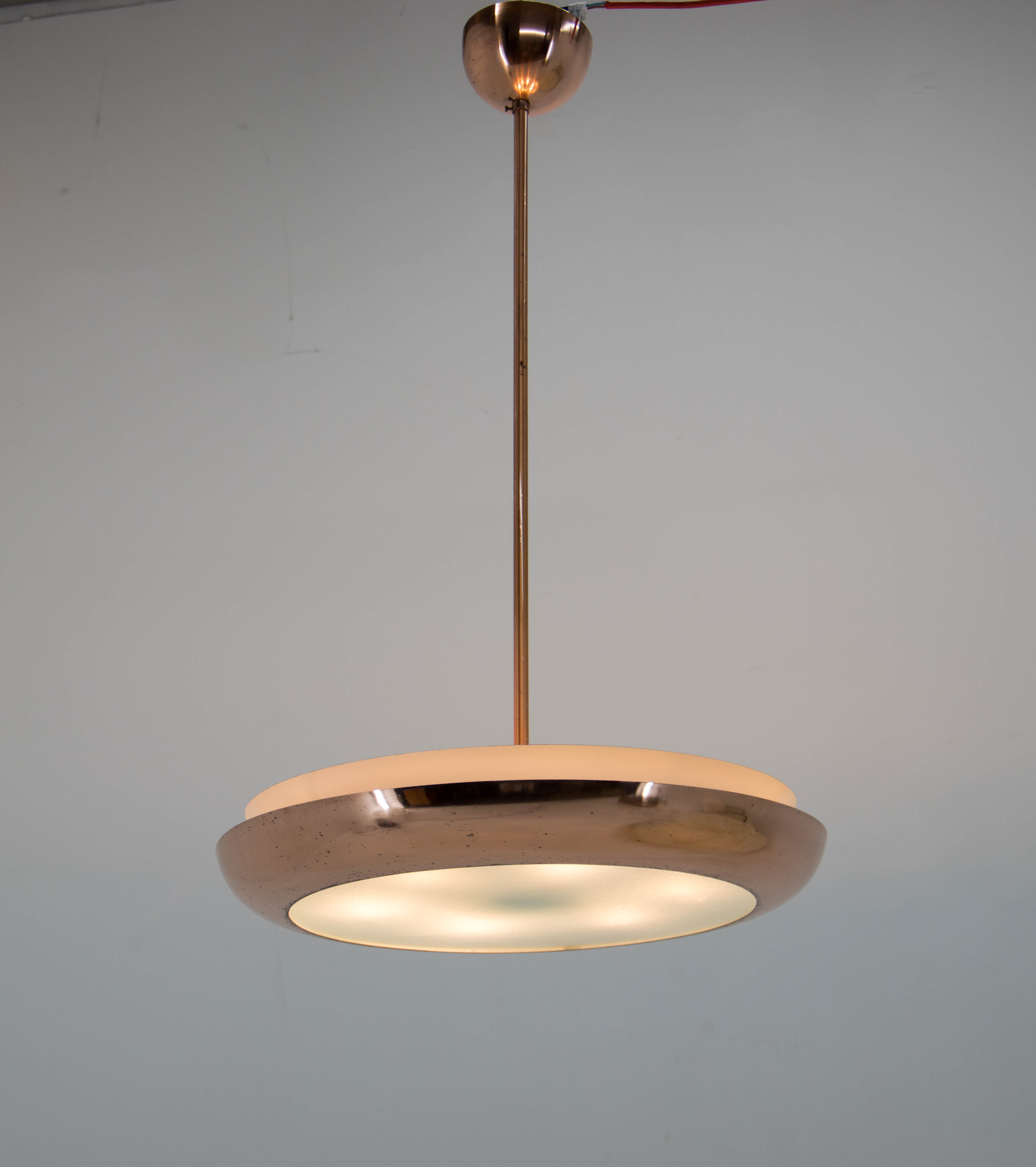 Buhaus / Functionalist Copper suspension UFO, 1930s, Restored