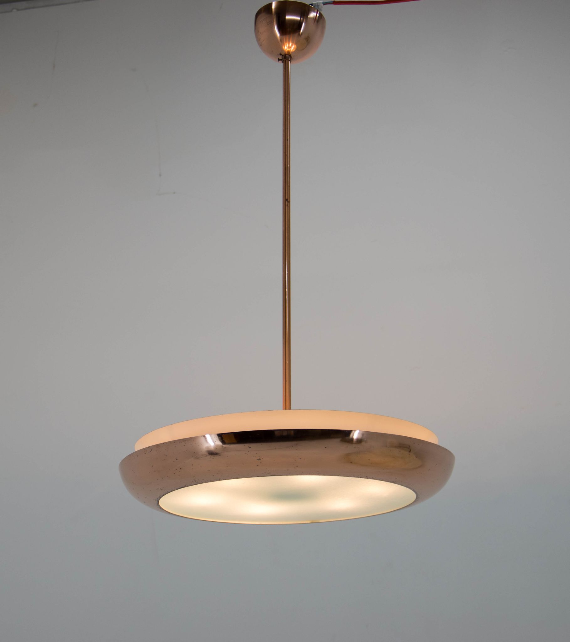 Buhaus / Functionalist Copper suspension UFO, 1930s, Restored