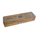 Wooden pen tray decorated with flowers and marquetry