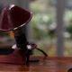 Red mushroom vintage clamp lamp