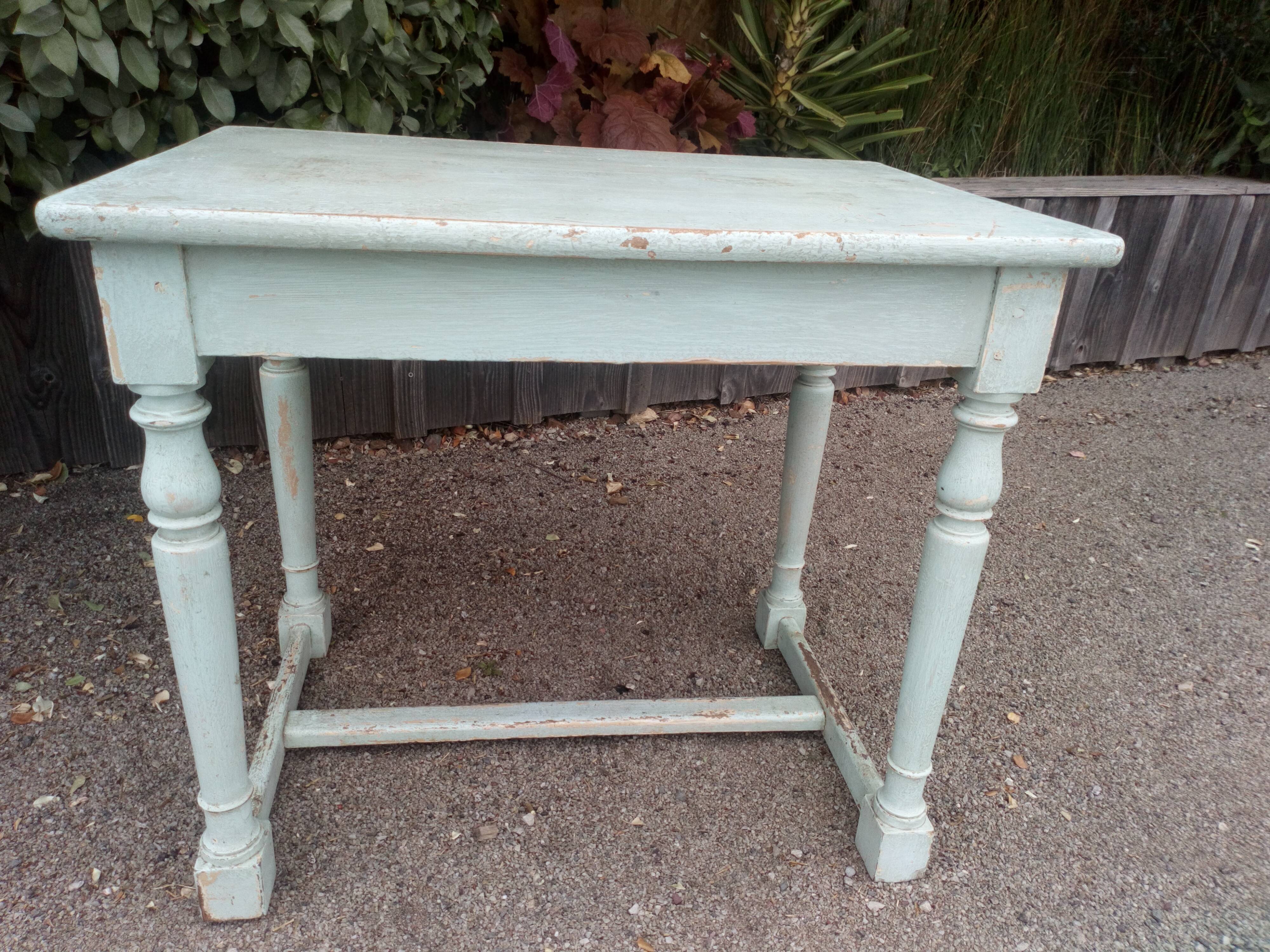 Old patinated table turned wood