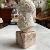 Bust of Zeus in plaster and marble