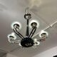 Art Deco Chandelier in Black Lacquer and Glass, 1930