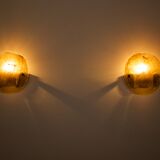 Murano wall lamps in blown glass.