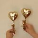 Vintage Brass Heart Shaped Wall Sconces