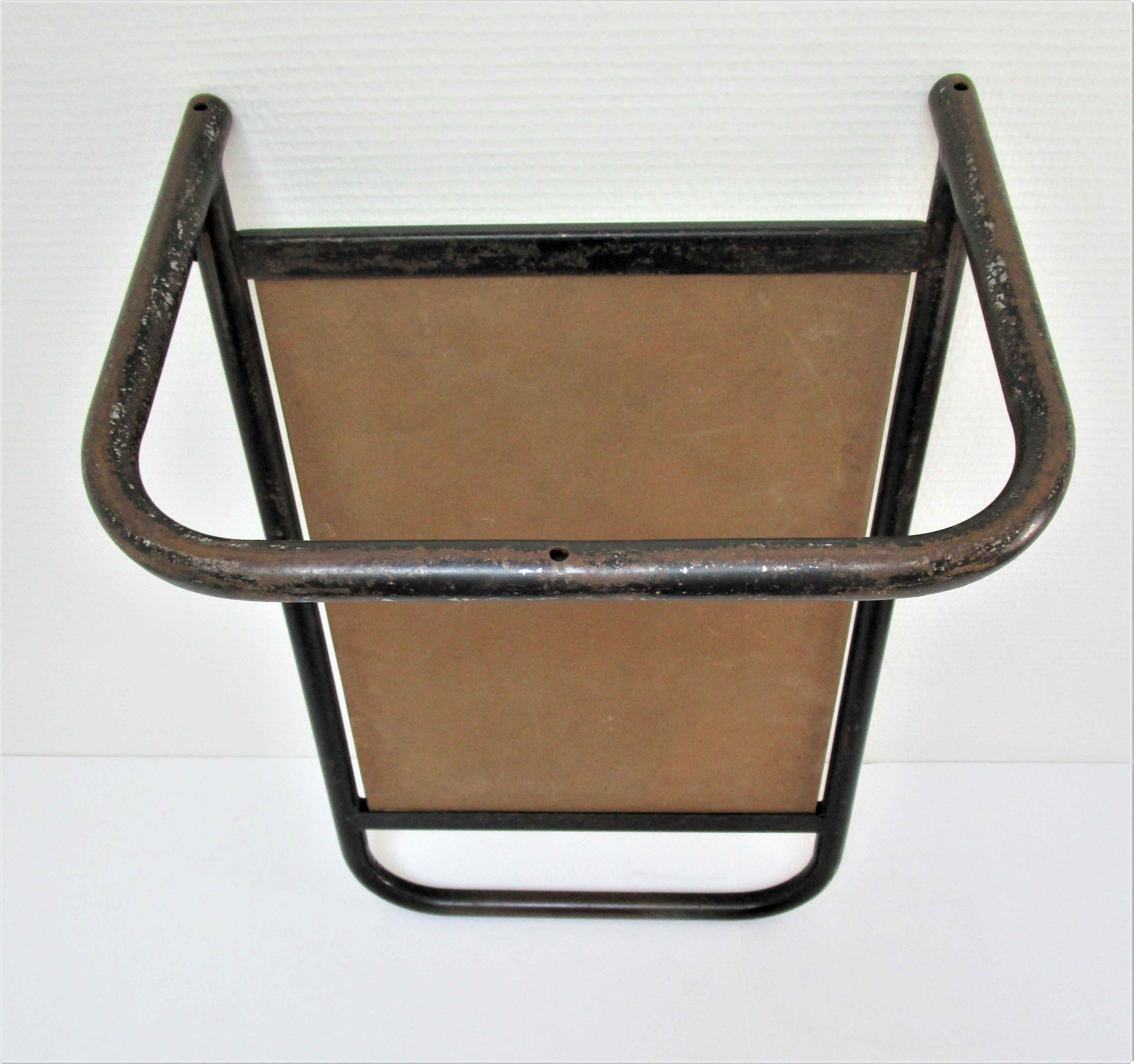 Vintage patinated metal shoe mirror