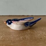 Vintage wall swallow in blue ceramic