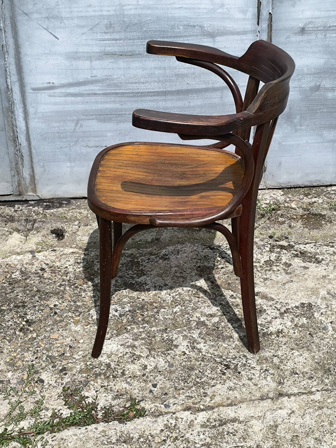 Authentic vintage Baumann turned wood armchair
