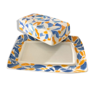 Butter dish painted by E. Monroy