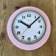 Vintage Pink East German Bakelite Wall Clock from Weimar, 1980s