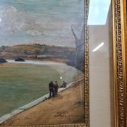 Italian School circa 1900 Oil on panel signed lower right view of the river Doria
