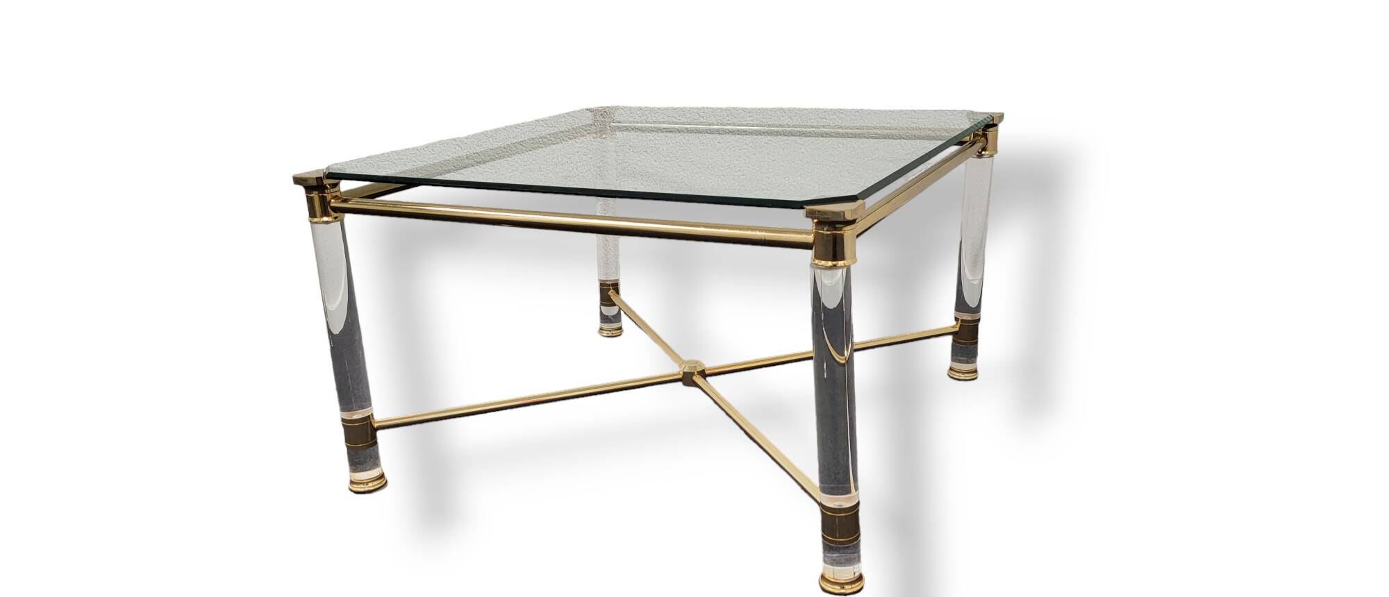 Hollywood Regency gold and perspex side or small coffee table