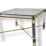 Hollywood Regency gold and perspex side or small coffee table