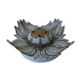 Dive white and gold ceramic flowers