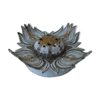 Dive white and gold ceramic flowers