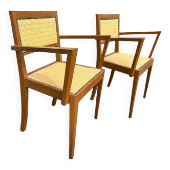 Pair of art deco bridge armchairs