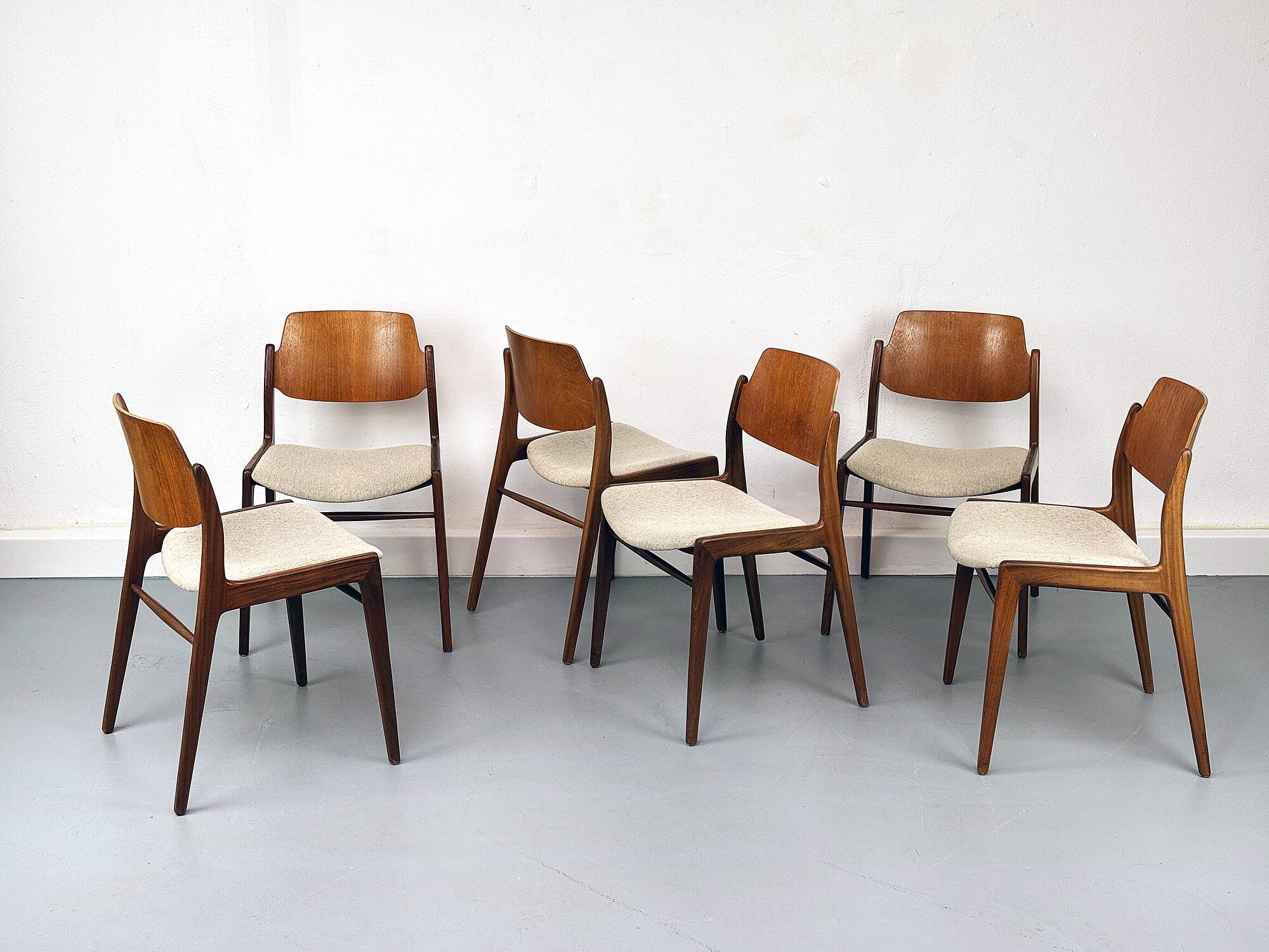 Teak Dining Chairs by Hartmut Lohmeyer for Wilkhahn, 1960s, Set of 6