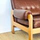 Vintage Scandinavian leather and teak armchair 1960