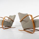 Pair of Bentwood Armchairs by Jindrich Halabala H269, Czech Republic, 1940s