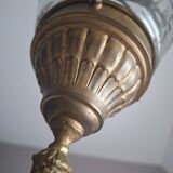 Luminaire gland art déco à suspendre, lustre ancien