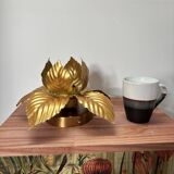 Wall or ceiling light with golden leaf flowers