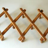 Extendable wooden ooat rack, vintage from the 1960s